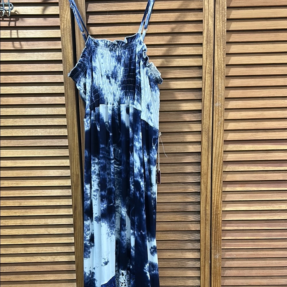 Poof! Blue Tie-Dye High Low Dress